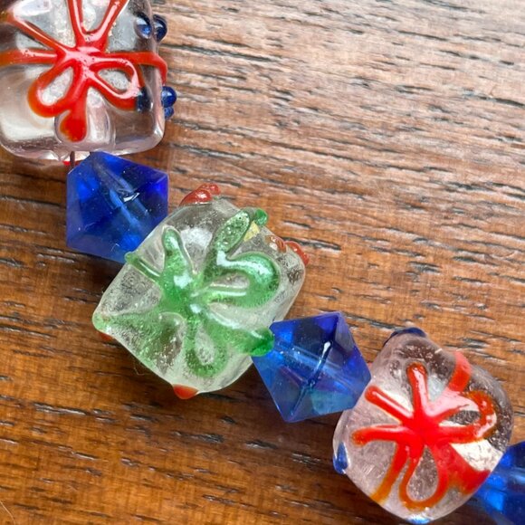 Art Glass Bracelet with Blown Glass Beads - Picture 2 of 6